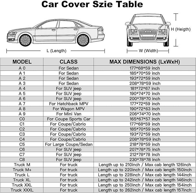 Kayme 6 Layers Car Cover Waterproof All Weather for Automobiles, Outdoor Full Cover Universal Fit for Dodge Challenger Hellcat Demon, Porsche Panamera Taycan, Rain UV Protection.(194-208 inch)