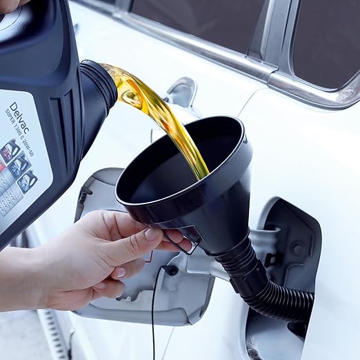 Umbresen Oil Funnels Set, Automotive Fuel Funnels, Wide Mouth Gas Funnel with Handle, Large Funnels with Hose, Gasoline Funnel Kit for Water, Fuel, Oil Change (5)