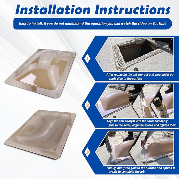 RV Skylight Outer Dome,18"x 26" OD Universal Skylight Fits All Standard 14" x 22" Skylight Openings, RV Shower Skylight for Camper Trailer Fifth Wheel Motorhome Truck (Smoke Gray)