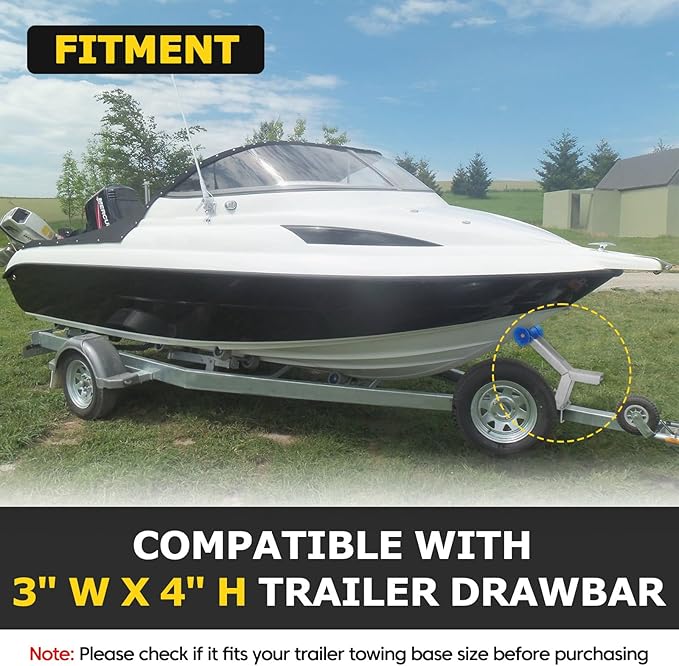 Boat Trailer Winch Post with Roller Compatible with 3" W X 4" H Boat Trailer Drawbar, Height Adjustable Boat Winch Mounts, Boat Trailer Winch Stand