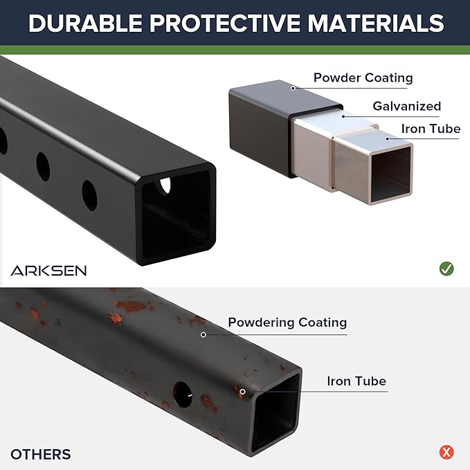 ARKSEN 60 x 23 x 5.5 Inch Folding Hitch Cargo Carrier with 500D PVC Waterproof Cargo Bag, 500 Lbs Capacity Heavy Duty 2 Inch Receiver Luggage Basket for SUV, Pickup Truck, Camping & Travel