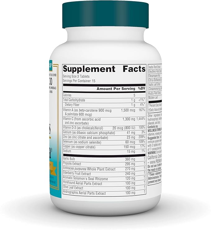 Source Naturals Wellness Formula Bio-Aligned Vitamins & Herbal Defense - Immune System Support Supplement & Immunity Booster - 45 Tablets