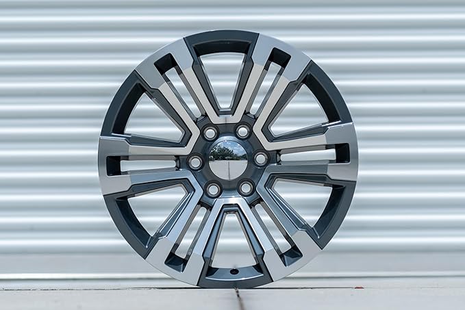 OE WHEELS CV44 22x9 Denali Style Wheels - Gloss Gunmetal 22 Inch Rims Set of 4, 6x139.7 Wheels - Optional TPMS & 285/45R22 Tires and Rims Packages - Fits GM Trucks & SUVs (Dueler Alenza H/L)