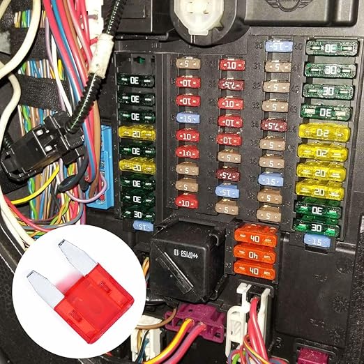 100 Pack Auto Fuses 10AMP APM/ATM 32V Mini Blade Style Fuses 30A Short Circuit Protection Car Fuse (Red)