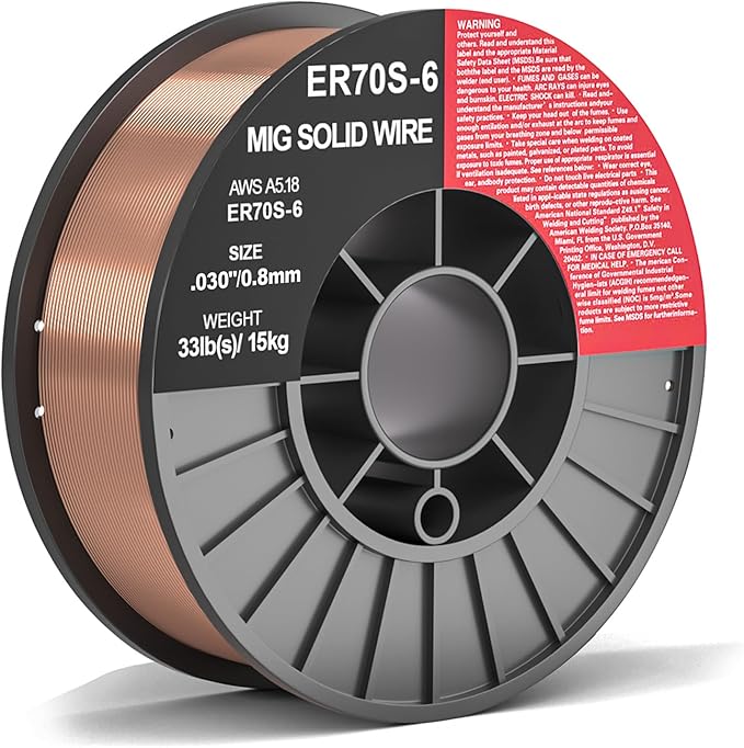 ER70S-6 .030-Inch on 33-Pound Spool Carbon Steel Mig Solid Strong ABS Plastic Spool Welding Wire (0.030-Inch 33 LB)