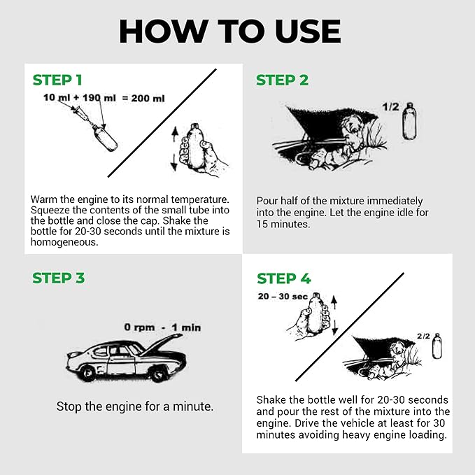 G6 Engine oil Treatment; For Gasoline Engines with a Motor oil capacity up to 6 quarts; Save fuel, Boost Power and Safely Restore and protect your Car, Truck, and all other engines