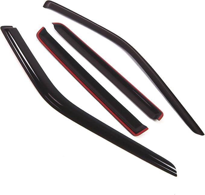 Tuningpros WD2-269 Dark Smoke 4 Pcs Set Window Visor (Outside Mount) Deflector Rain Guard Compatible with 1993-1998 Jeep Grand Cherokee