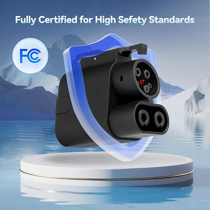 NACS to CCS Electric Vehicle Adapter, Max 500A/1000V, Fast Charge CCS1 Electric Vehicles with Vortex Plug, Compatible with Tesla Superchargers, Ford, Rivian, Volvo, GM and More