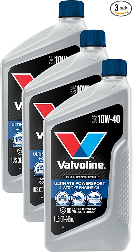 Valvoline 4-Stroke Powersport Full Synthetic Motor Oil 1 QT (Pack of 3)