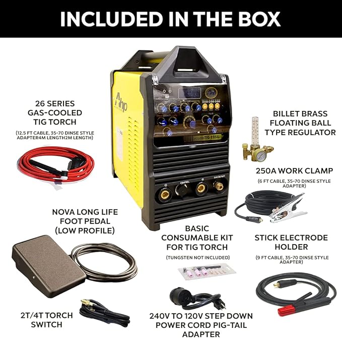 New 2024 AHP Alpha-TIG 225Xi 200 Amp IGBT AC/DC Pulse TIG/Stick Welder 110v/220v Dual Voltage