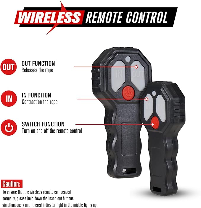 FIERYRED ATV/UTV Winch 12V 4500 lb Electric Winch with Synthetic Rope, with Wireless Remote Control Hawse Aluminium Fairlead & Mounting Bracket, Waterproof IP67