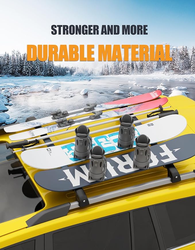 KINGGERI 300lbs Lockable Roof Rack Cross Bars Compatible with Toyota Highlander 2008-2013 with Raised Side Rails, Heavy Duty Aluminum Roof Rails Crossbars Luggage Skiboard Car SUV Accessories