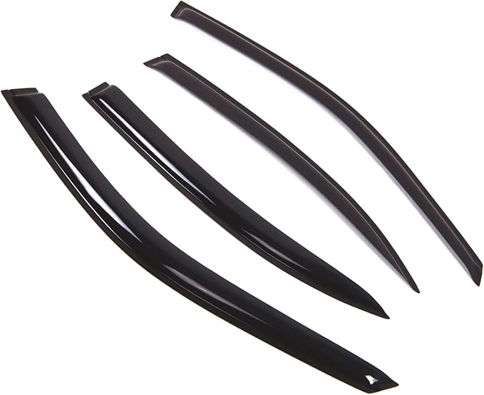 Tuningpros WD2-344 Dark Smoke 4 Pcs Set Window Visor (Outside Mount) Deflector Rain Guard Compatible with 2000-2003 Nissan Maxima