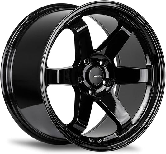 AVID.1 AV-06 Gloss Black 18x8 Custom Wheel – Fits 5x4.5 Bolt Pattern with +35 Offset – Lightweight Performance Alloy Wheel – Aggressive Street Style & Track-Ready Car Accessories