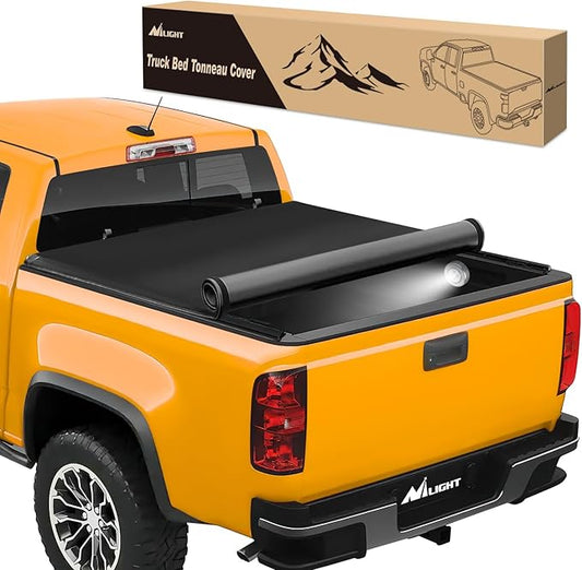 Nilight Soft Roll Up Truck Bed Tonneau Cover Compatible with Chevy Colorado/GMC Canyon 2015 2016 2017 2018 2019 2020 2021 2022 2023 2024 2025 5.2ft