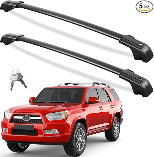 Heavy Duty 330lb Lockable Roof Rack Cross Bars Compatible with Toyota 4Runner 2010-2024 (with Factory Side Rails), Aluminum Roof Rails Crossbars Black Rooftop Cargo Luggage