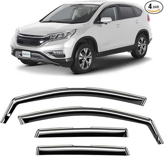 CLIM ART in-Channel Incredibly Durable Rain Guards Compatible with Honda CR-V 2012-2016, Original Window Deflectors, Vent Window Visors, Vent Deflector, 4 pcs. - 612170