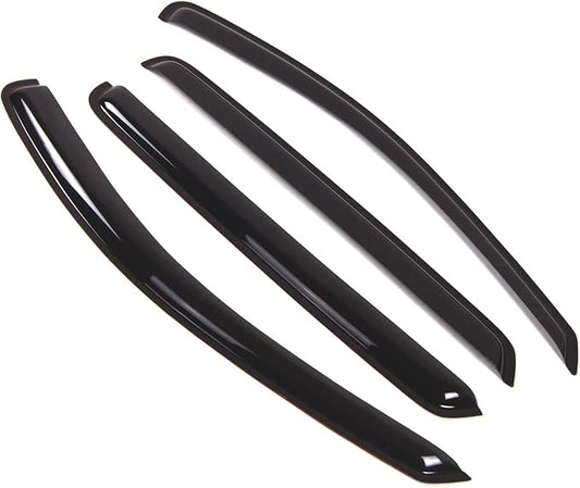 Tuningpros WD2-257 Dark Smoke 4 Pcs Set Window Visor (Outside Mount) Deflector Rain Guard Compatible with 2007-2012 Hyundai Santa Fe