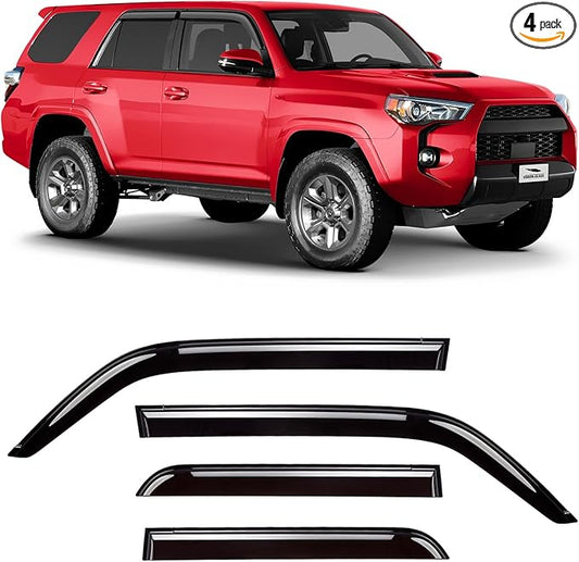 Voron Glass Tape-on Extra Durable Rain Guards for Toyota 4Runner 2010-2024, Window Deflectors, Vent Window Visors, 4 Pieces - 120122