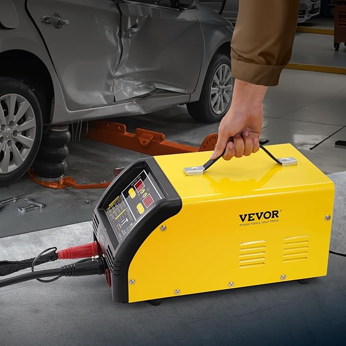 VEVOR Dual Pro Stud Welder Deluxe AL/Fe Dent Repair Kit, Professional 5KW Welder with Auto/Manual Welding and 10 Modes, 110V Spot Welding Dent Repair Machine for Steel & Aluminum Auto Panels Repair
