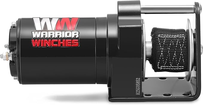 Warrior Winches 12V Electric Snow Plow Winch, 600 lbs Line Pull, Automatic Brake, Weather-Resistant, Heavy Duty Portable Mounted ATV UTV Truck Car Trailer & Accessories for Winter Season, Snow Removal