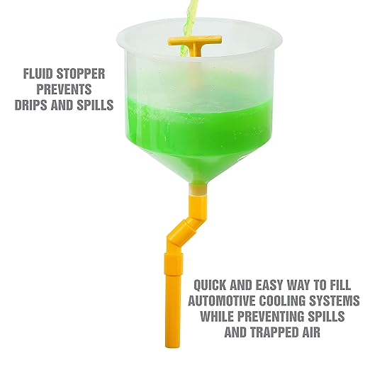OEMTOOLS 87045 No Spill Coolant Filling Funnel Kit with Coolant Tester, No Spill Coolant Funnel Kit, Coolant Tester Kit