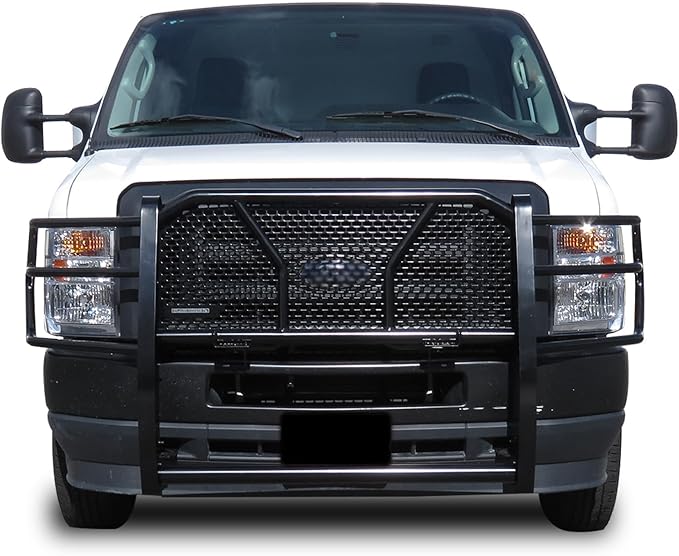 Black Horse Rugged Heavy Duty Grille Guard Modular Black Compatible with 2015-2025 Ford E-350/2015-2025 Ford E-450 -RU-FO350-B