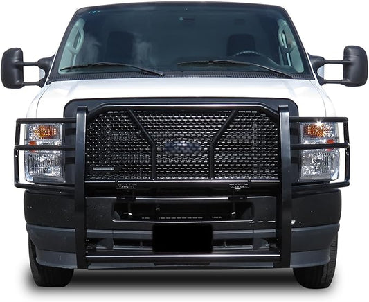 Black Horse Rugged Heavy Duty Grille Guard Modular Black Compatible with 2015-2025 Ford E-350/2015-2025 Ford E-450 -RU-FO350-B