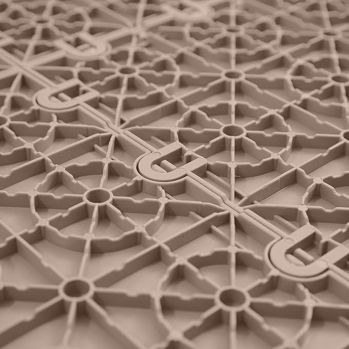 FlooringInc's Nitro 12"x12" Snap-Together Garage Flooring Tiles, Non-Slip Interlocking Plastic Floor Mat, Coin Pattern, Sahara Sand, 24 Tiles, 24 Sq/Ft