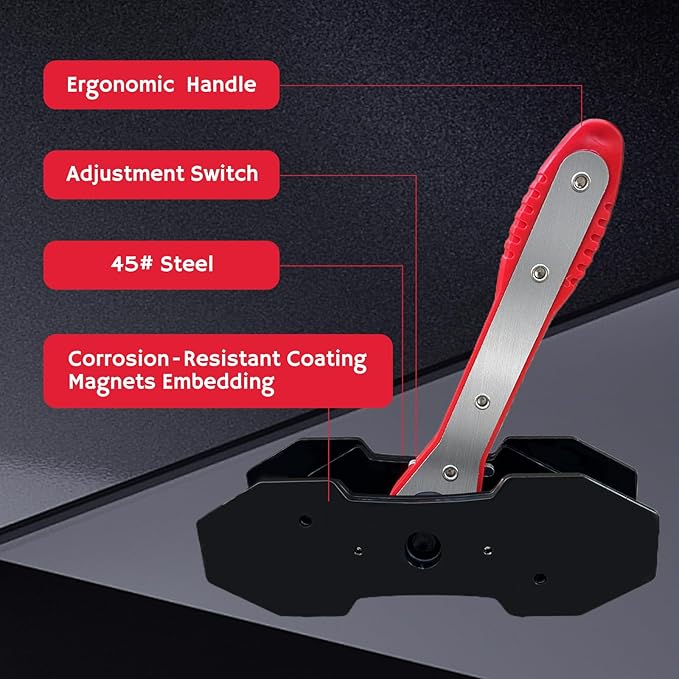 Brake Caliper Compression Tool with 2 PCS Plates, 360° Ratchet Piston Compressor, with 4 PCS Caliper Hangers, Press Tool for Single Twin Quad Sextuplet Piston Disc Brake Caliper,Red