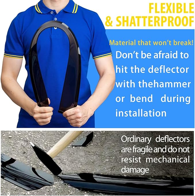 Window Visors Rain Guards for Audi A6 2012 2013 2014 2015 2016 2017 2018,Tape-On Side Window Deflectors,Car Accessories Visors Rain Guards