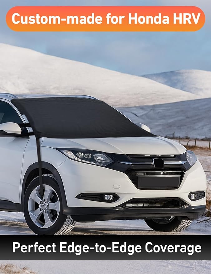 EcoNour Car Snow Cover Compatible for Honda HR-V | Windshield Cover for Ice and Snow with S-Hook Straps | Heavy-Duty 600D Oxford Winter Car Cover, Waterproof & Anti-Slip