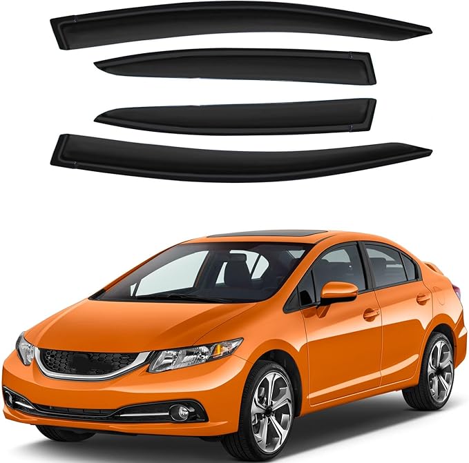 Wind Deflector Compatible with 2012-2015 Honda Civic Sedan Sun Rain Guard Window Visor 4pcs