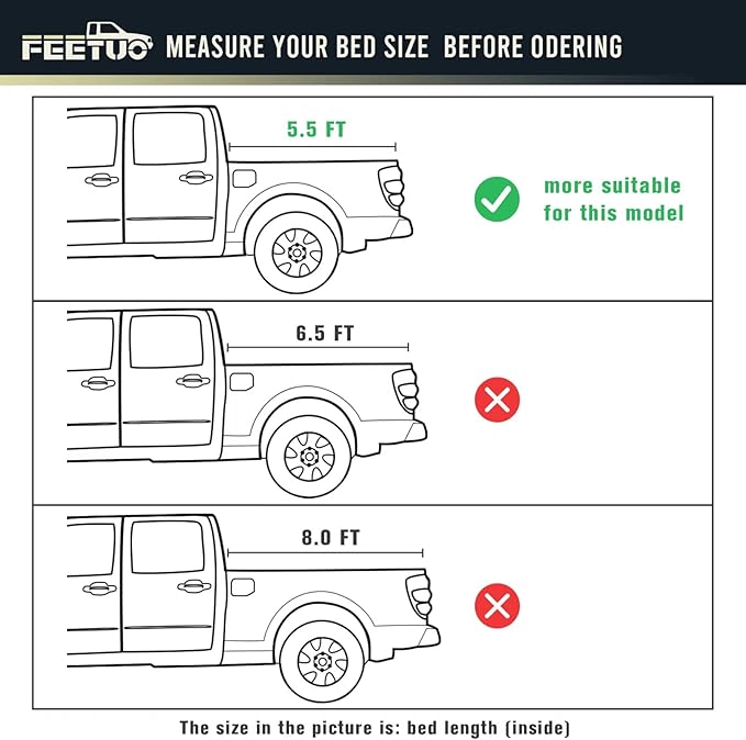 FRP Hard Tri-Fold Tonneau Cover Truck Bed for 2015-2025 Ford F-150 5.5FT/67.1inch