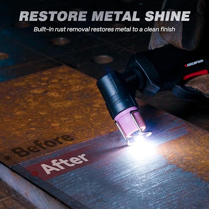 ARCCAPTAIN 60A Plasma Cutter, Non-Touch Pilot Arc Plasma Cutting Machine, 110V/220V, Upgraded Large LED Display, Plate Cutting, Expanded Metal Cutting, Rust Removal, Air Pressure Detection