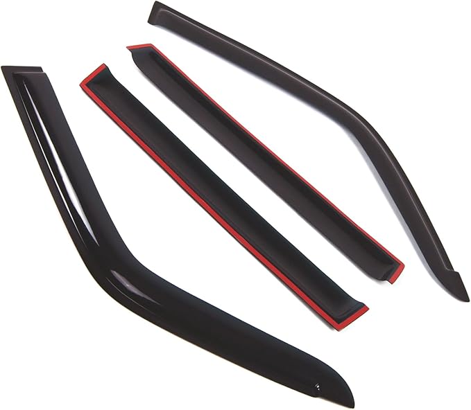 TuningPros Outside Mount Window Vent Visors Rain Guards Compatible with Toyota RAV4 1996-2000 | Side Window Wind Deflectors Rain Shields | Smoke Tinted, 4 Pcs Set, DGWV-438