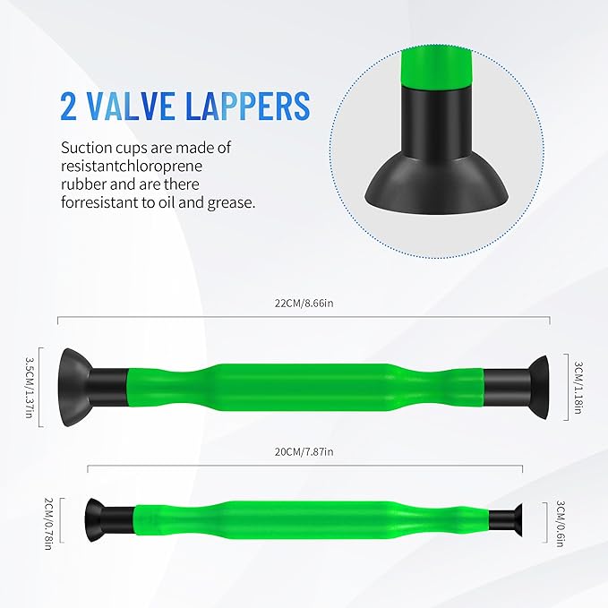 Valve Spring Compressor | 10 Piece Spring Clamp Tool Kit with C Clamp, Collet Pusher Adapters, Extension Rods, and Lever for Car, Motorcycle, ATV, and Small Engine Repairs (Green)