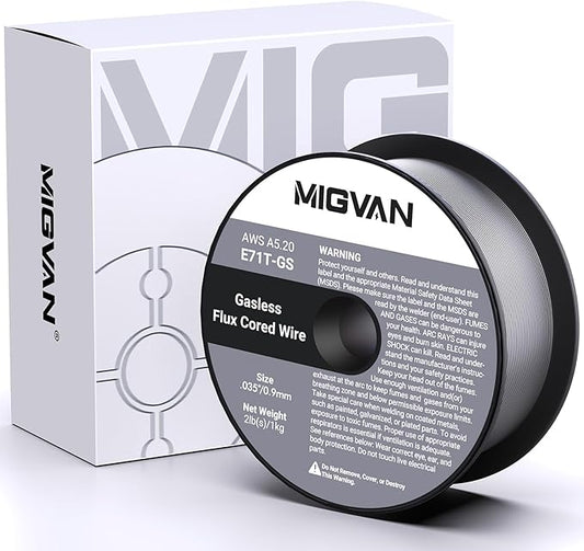 Flux Core Welder Wire .035 Diameter, E71T-GS Gasless Mig Welding Wire 2-Pound/1Kg Strong Spool, Self-shielded Mild Steel Compatible With Lincoln Miller Forney Harbor Welder