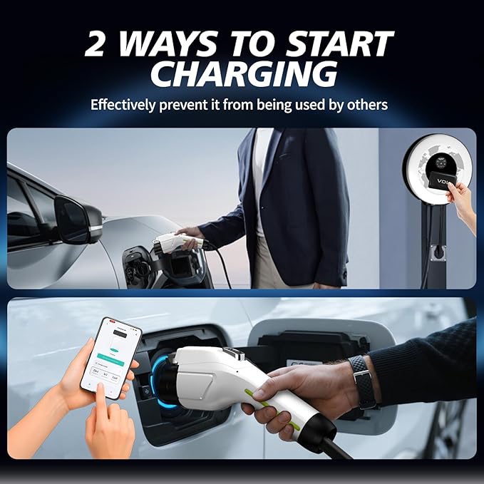 Level 2 EV Charger, 11.5KW /50A Fast Wall Home Charging Station, 27.3ft Charging Cable with Smart App (WiFi), 240V EV Charger with NEMA 14-50, EVSE J1172 Connector for Electric Car EC51W
