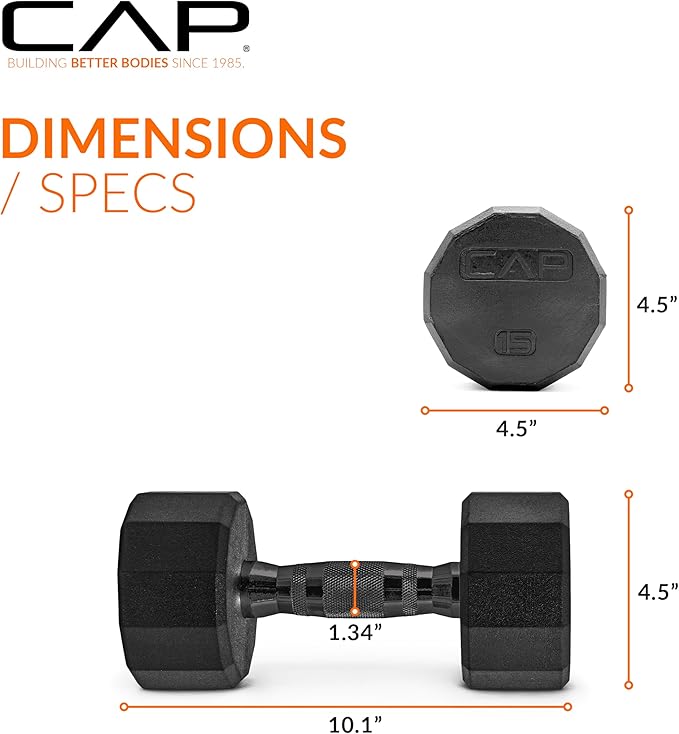 CAP Barbell Coated Dumbbell Weight | Multiple Options Pairs & Sets