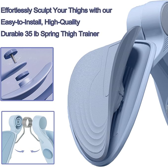 Thigh Exerciser 35lb Pelvic Floor Exercise Devices Inner Thigh Kegel Exerciser Pelvic Floor Muscle Workout Equipment Train for Home Hip Under Desk Exercise Men Women with Band