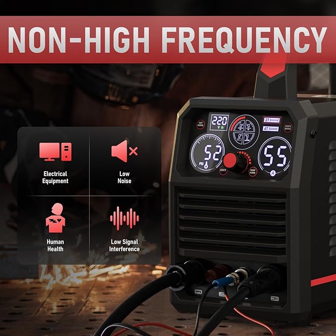 YESWELDER CUT-55DS NHF PLUS Plasma Cutter, 55Amp 110V/220V Non-High Frequency Non-Touch Pilot Arc 4-In-1 Plate Cutting/Grid Cutting/Gouging/Marking Multifunctional Plasma Cutting Machine