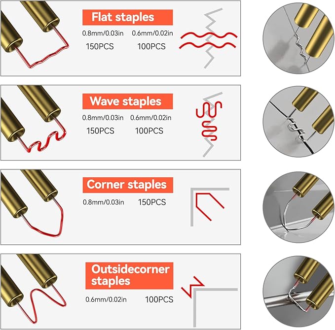 Preciva 960-V Plastic Welder Kit, Hot Stapler Kit with 750PCS Staples,LED Light and Pliers Plastic Repair Kit for Car Bumper Plastic Welding, Plastic Products Repair