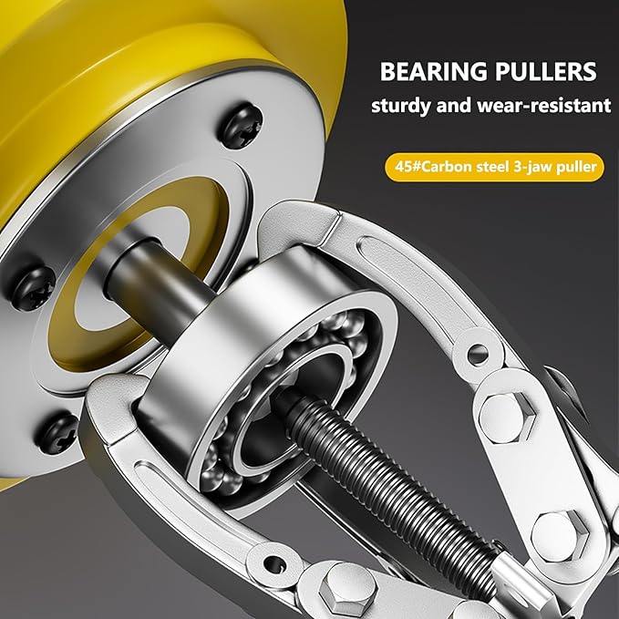 Heavy Duty 3 Jaw Gear Puller, 10'' 12'' 14'' 16'' 2 Jaw or 3 Jaw Pulley Puller Tool, Ideal for pulling hubs, flanges, gears, pulleys, flywheels, and bearings off of shafts, Carbon Steel Pulling Horse(