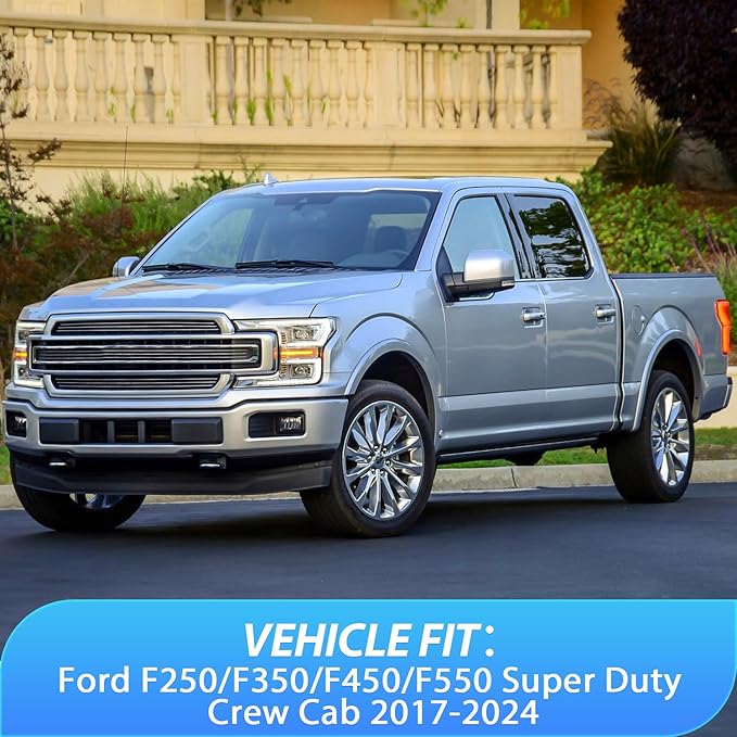 Nilight Vent Window Visors for Ford F250 F350 F450 F550 Super Duty Crew Cab 2017 2018 2019 2020 2021 2022 2023 2024, in-Channel Rain Guards, Original Window Deflectors-4PCS