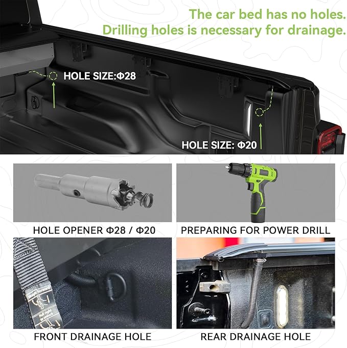 Retractable Hard Truck Bed Tonneau Cover for Toyota Tacoma 2016-2023(5'/60")| Durable, Waterproof, Easy to Install | Enhanced Security & Sleek Design | Aluminum | No Drilling Required (Tacoma16-23)