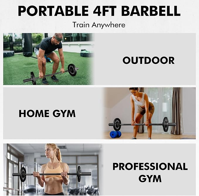 Mikolo 7ft Olympic Barbell, Barbell for Weightlifting and Powerlifting 45lb, Olympic Bar for 1500lbs Capacity, Weight Bar Fit 2” Standard Weights