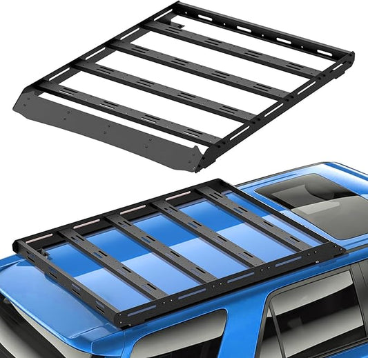 3/4-Length Roof Rack Cargo Basket Compatible with 2010-2024 Toyota 4Runner 5th Gen Cargo Carrier, Streamlined Heavy-Duty Overland Rooftop Luggage Storage Holder Cargo Racks, 350 LBS Capacity