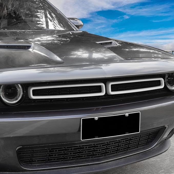 for Challenger Grille Insets Trim Cover Fit for Dodge Challenger 2015-2023 White Exterior Accessories 2pcs