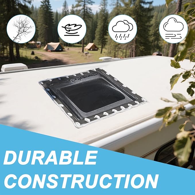 XMK RV Skylight Replacement, 26" x 26" Outer Dome Fit 22" x 22" Openings, RV Skylight Cover Shower Roof Dome for Camper Trailer Fifth Wheel Truck, Impact Resistant, Smoke Gray